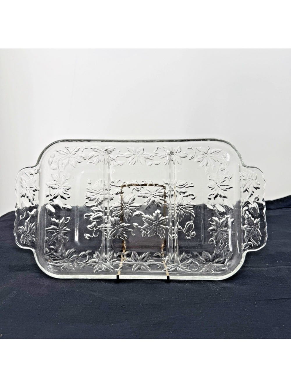 Princess House Fantasia 3-Section Crystal Serving Dish 1989 Orig. Box #534